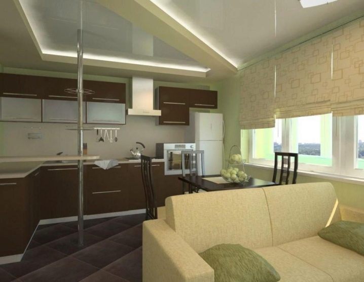Дизайн кухни-гостиной площадью 20 кв. м