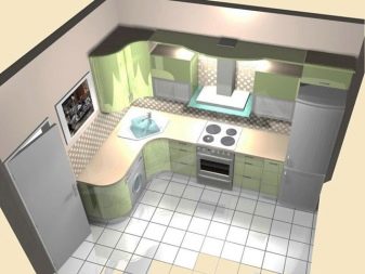 Дизайн кухни площадью 7 кв. м. с холодильником