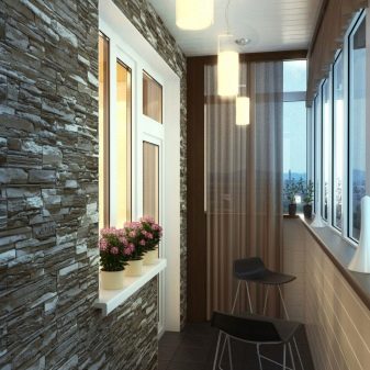 Дизайн кухни, совмещенной с балконом