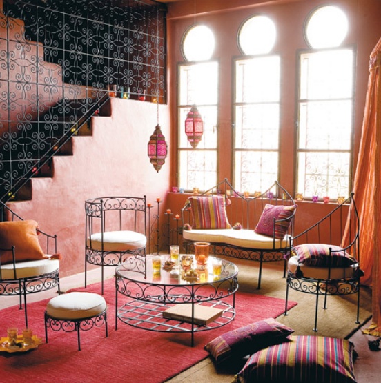 стиль марокканский в интерьере гостиной