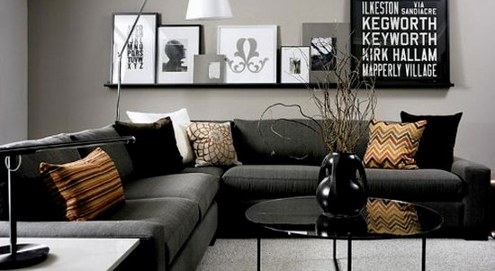 Черная мебель и цвет стен