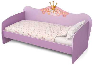 Детская кровать для девочки фиолетового цвета