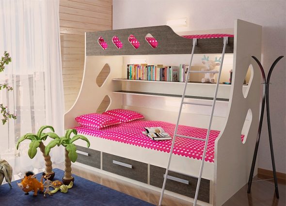 Детские двухъярусные кровати для девчонок