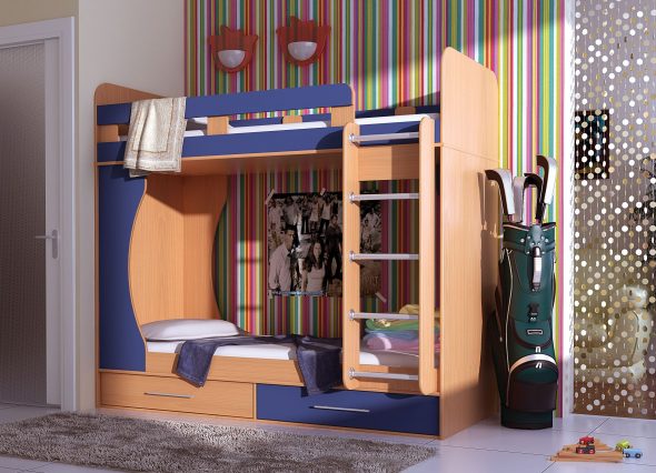 Детские двухъярусные кровати в дизайне