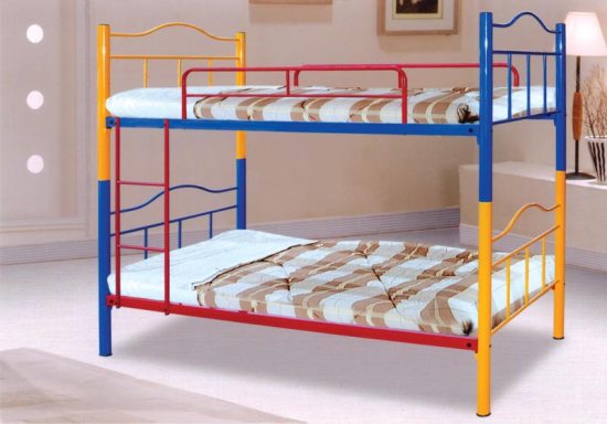 Детские двухъярусные металлические кровати
