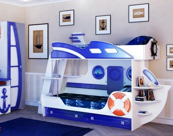 Детские кроватки для мальчиков в морском стиле