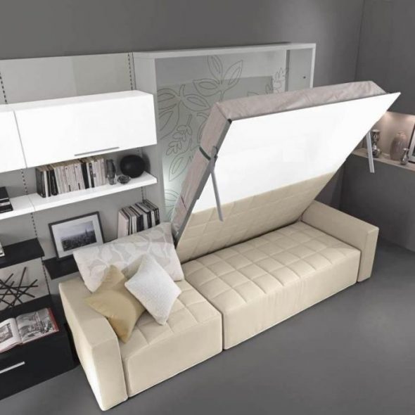 Подъемная кровать с диваном: преимущества и недостатки