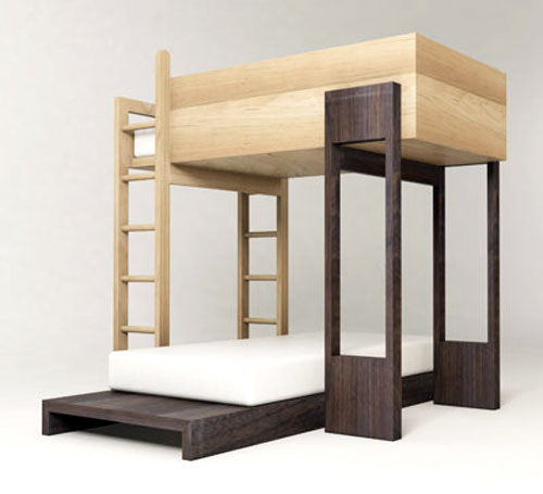 Двухъярусная кровать для взрослых в интерьере