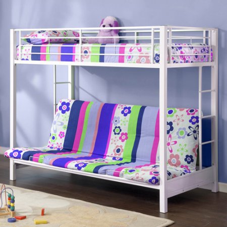 Двухъярусная кровать с диваном для детской комнаты девочки