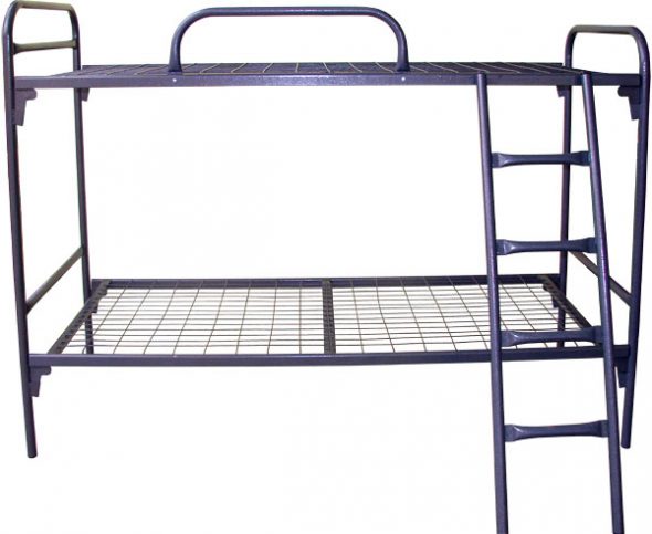 Кровать двухъярусная металлическая С-С2 (700х1860)(с лестницей и ограждением)