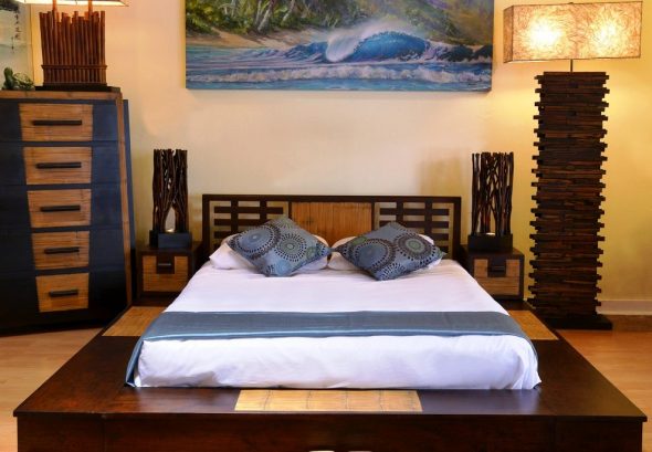 кровать деревянная восточный стиль