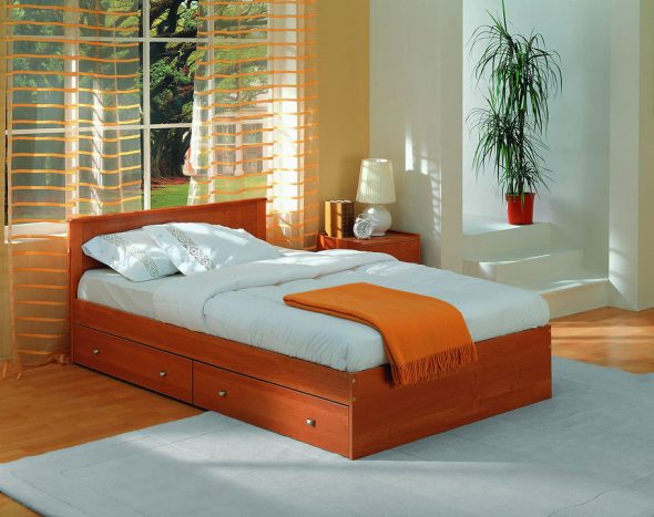 Односпальная кровать 90 х 200 см с ящиками