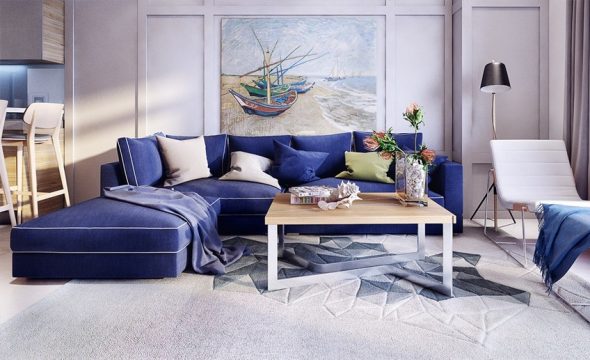 Синий диван в интерьере: в каких стилях уместен? | ILoveRemont