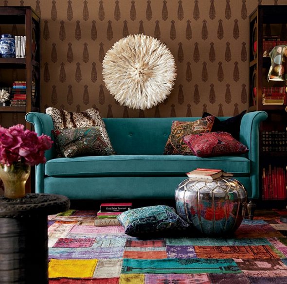 бирюзовый диван восточный стиль