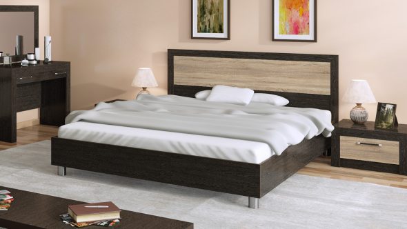 деревянная кровать в спальню