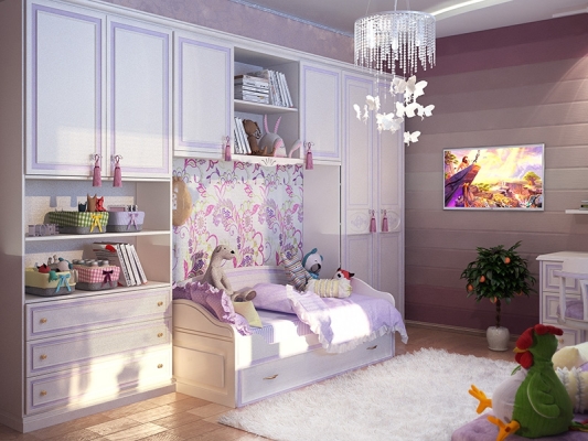 детская комната для девочки в классическом стиле