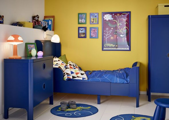 детская кровать икеа синяя