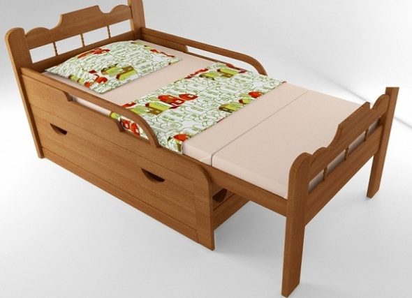 Детская раздвижная кровать Вырастайка