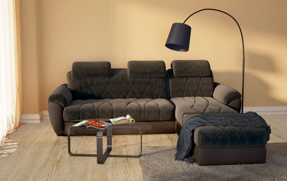  диван-кровать Аскона темного цвета
