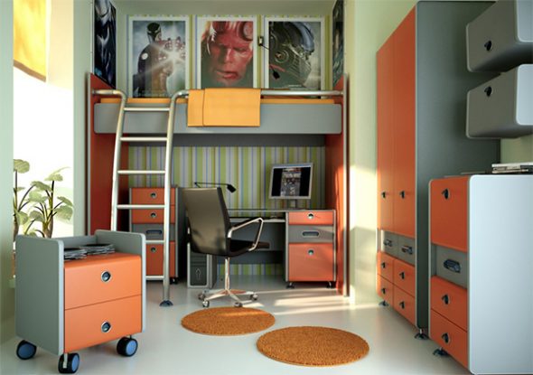 Дизайн необычной комнаты подростка