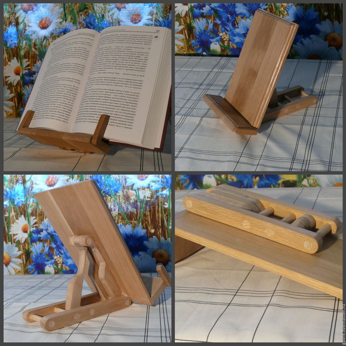 подставка держатель для книг из дерева