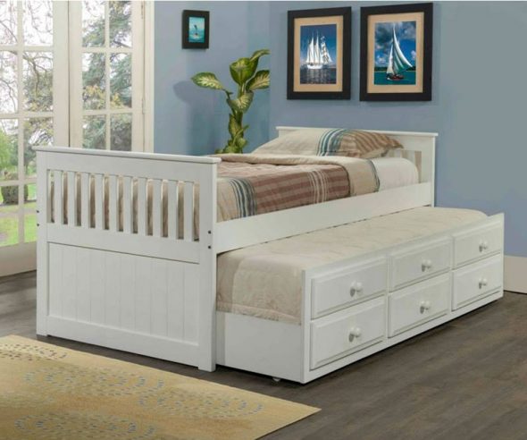 красивая белая детская кровать