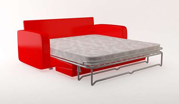 Красный диван-кровать 