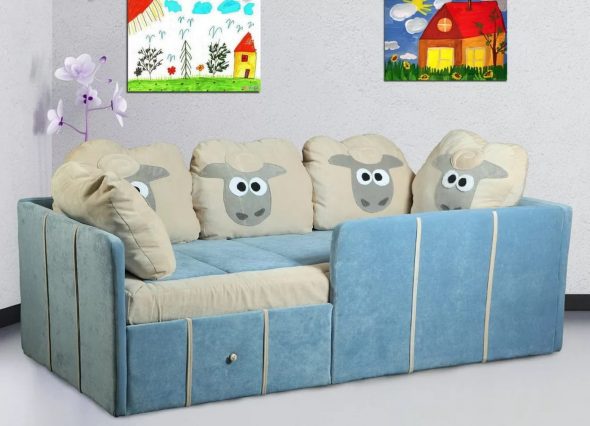 диван в детскую с мягкими бортиками