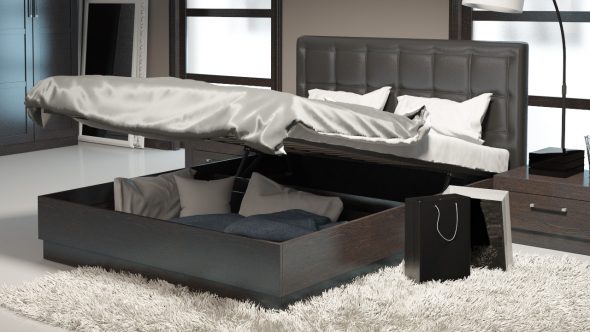 кровати двуспальные с ящиками для хранения - фото