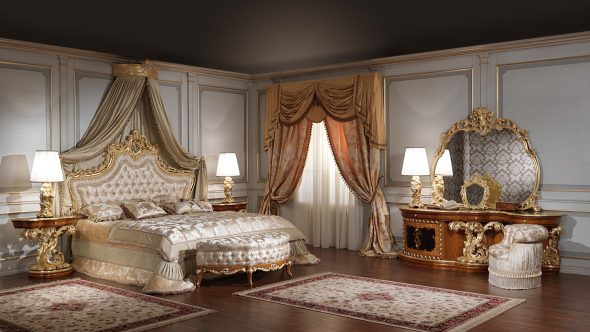 Люксовая спальня в стиле барокко