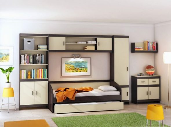 Модульная мебель с кроватью для подростка
