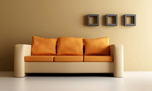 Мягкий диван в интерьере