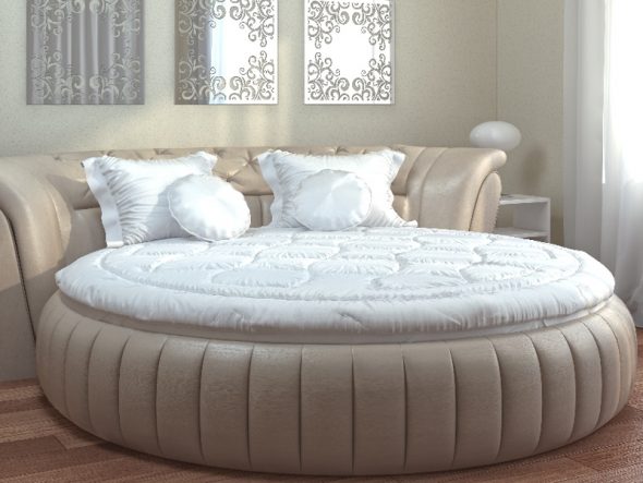 Необычное круглое одеяло для круглой кровать