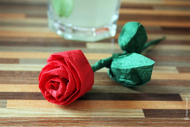 роза из салфетки фото