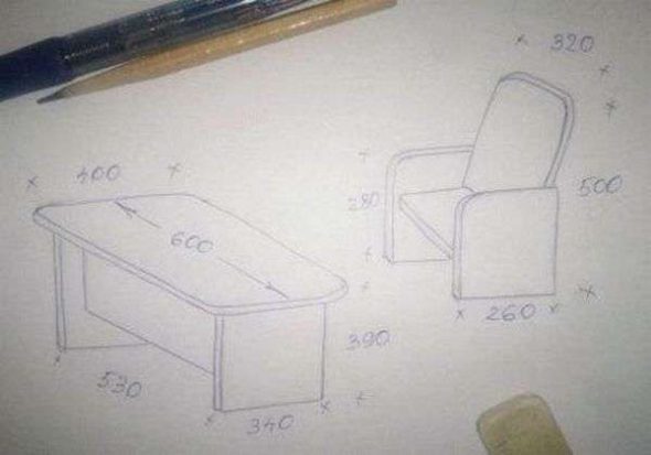 Схема небольшого стола
