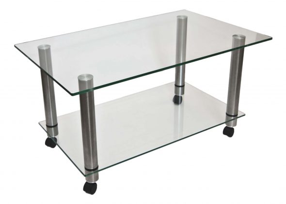 столик из стекла и метала